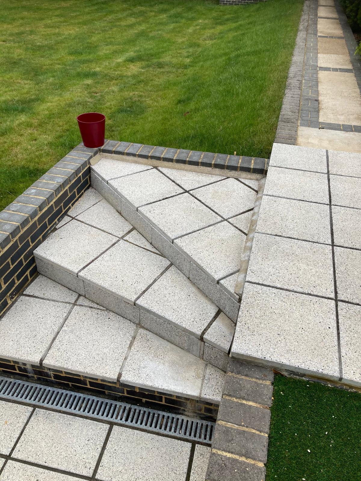 Wrap around porcelain patio and driveway works